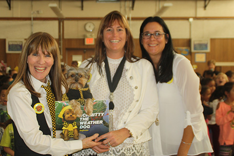 Principal Zacaro Staci, Author Elly and Schmitty The Weather Dog